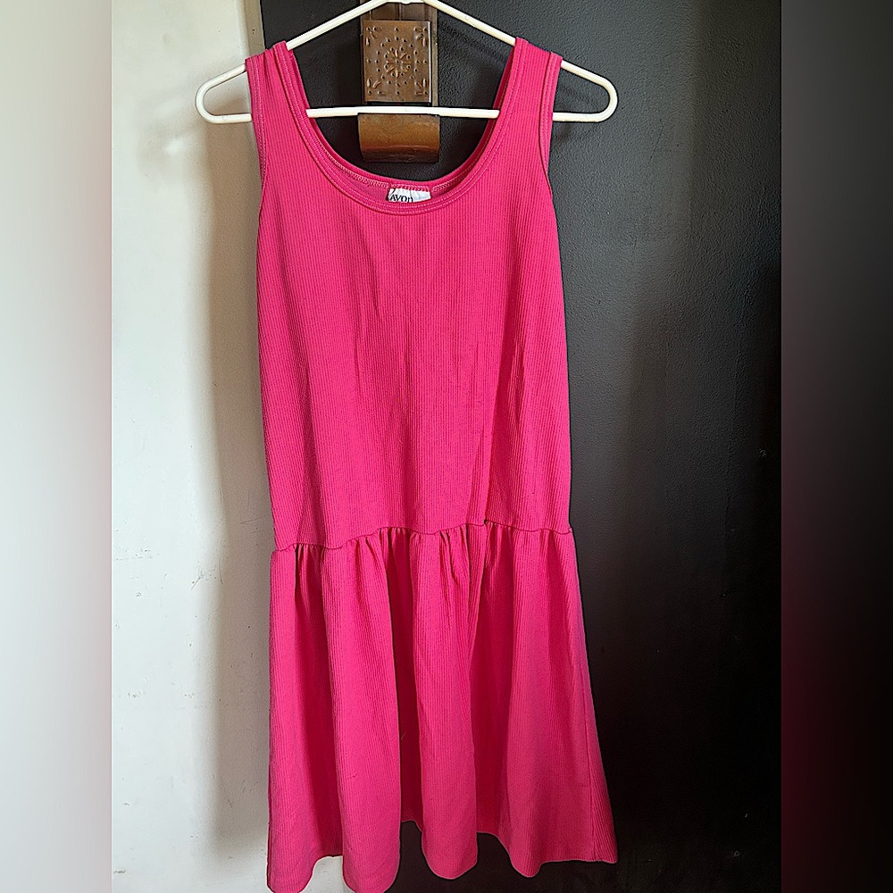 Vintage 80's/90's Pink Ribbed Dropwaist Tankdress Size M